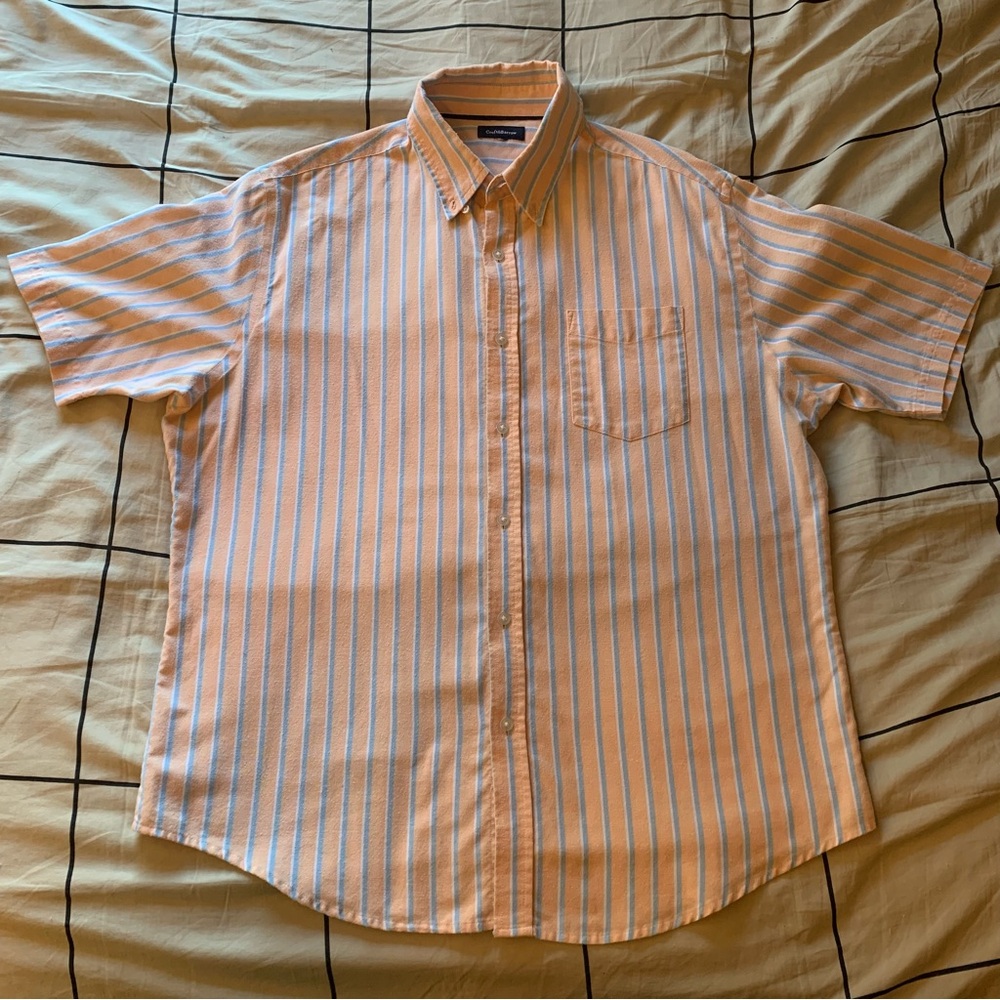 Croft & Barrow Soft Oxford Striped Short Sleeve Button Down Shirt